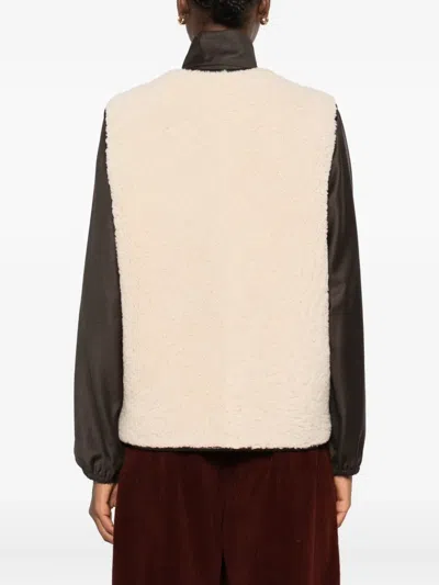 Blazé Milano Button-fastening Shearling Gilet In Neutral