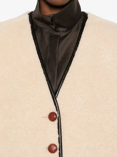 Blazé Milano Button-fastening Shearling Gilet In Neutral