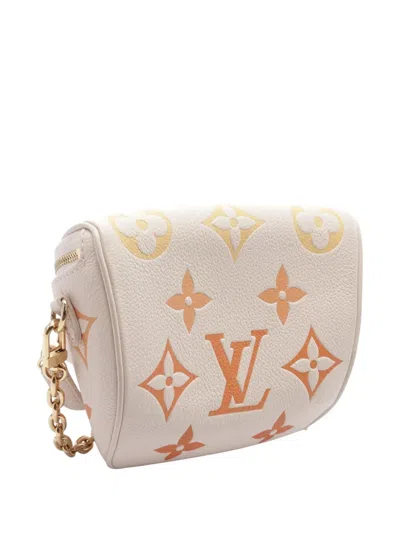 Pre-owned Louis Vuitton 2021-2025 Monogram Empreinte Giant By The Pool Mini Bumbag Satchel In Orange
