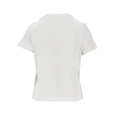 Moncler White Cotton Logo T-shirt In Red