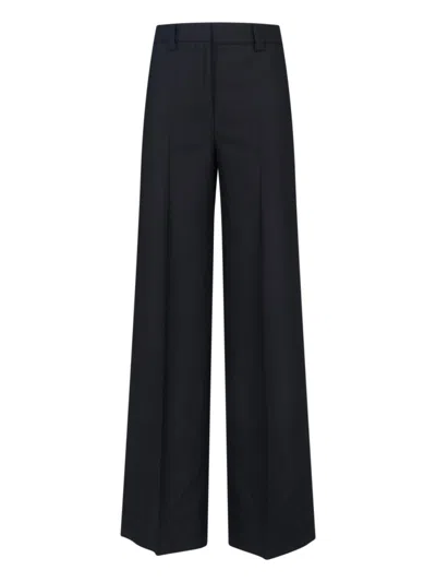 Incotex Wide Leg Trousers Button Detail In Blue