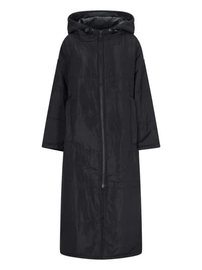 Sittingsuits 'black' Maxi Coat In Blue