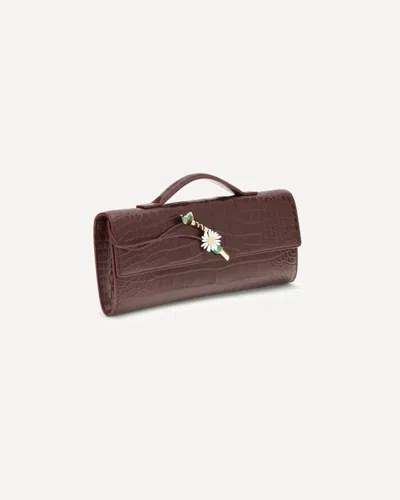Bottega Veneta Rectangular Clutch In Burgundy