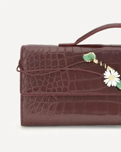 Bottega Veneta Rectangular Clutch In Burgundy