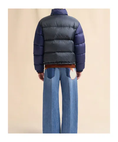 Marni Dark Blue Ripstop Nylon Down Jacket In Blue