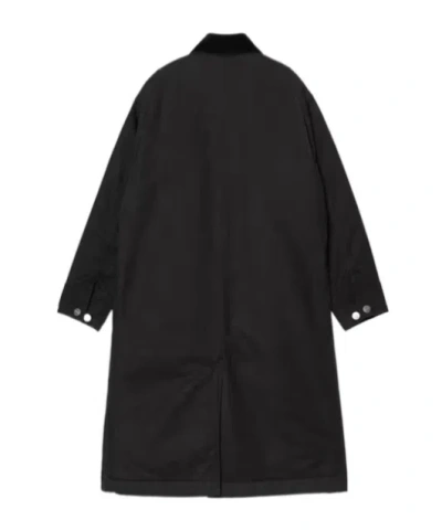 Carhartt Mid-weight Cotton Canvas Coat With Diamond Quilted Lining In Black