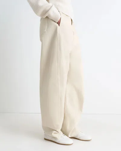 Lemaire Calf Leather Soft Runner Sneakers With Contrasting Heel Tab In White