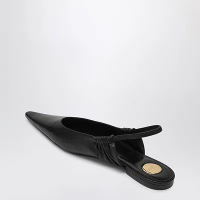 Saint Laurent Black Annemarie Backless Ballerinas In Black