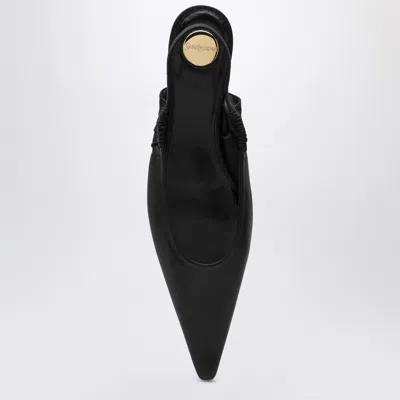 Saint Laurent Black Annemarie Backless Ballerinas In Black