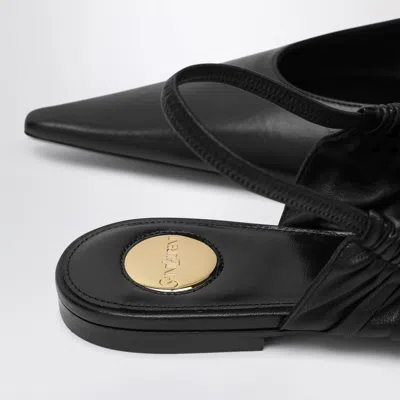 Saint Laurent Black Annemarie Backless Ballerinas In Black