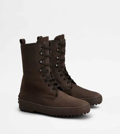 Tod's Ankle Boots High-top Silhouette In Brown