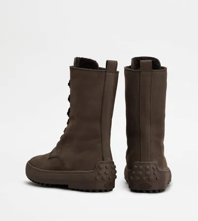 Tod's Ankle Boots High-top Silhouette In Brown