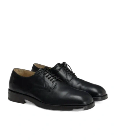 Lemaire Elongated-toe Lace-up Derby Shoes In Black