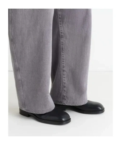 Lemaire Elongated-toe Lace-up Derby Shoes In Black