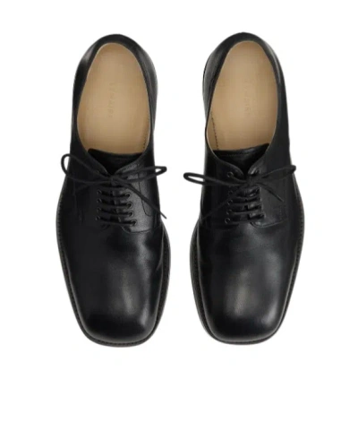 Lemaire Elongated-toe Lace-up Derby Shoes In Black