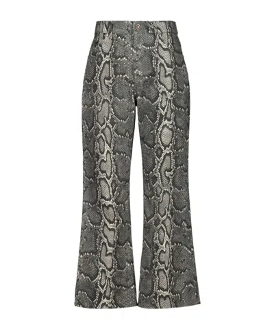 Gabriela Hearst Womens Greyscale Ezra Snake-pattern Bootcut Denim Jeans In Gray