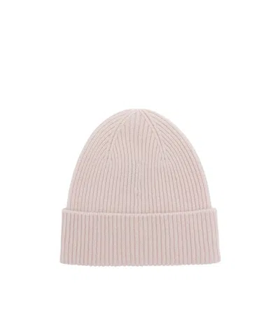 Gucci Logo-patch Ribbed Beanie Hat In Pink