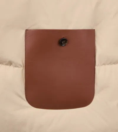 Tod's Down Jacket In Technical Cotton In Brown