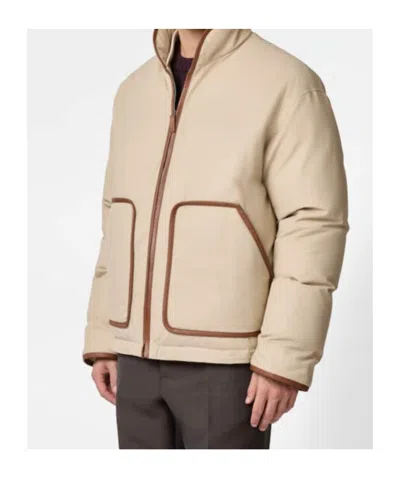 Tod's Down Jacket In Technical Cotton In Brown