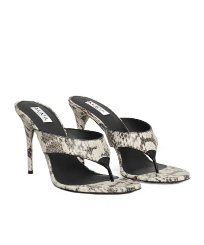 Alaïa Infradito Thong Mules In Elaphe In Multi