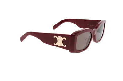 Celine Maxi Triomphe Acetate Rectangular Sunglasses In Brown