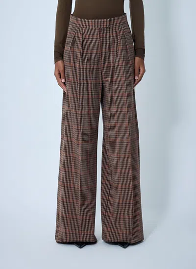 Max Mara Pants In Prince Of Wales Jersey In Multi