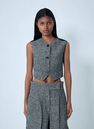 Max Mara Tailored Wool-and-silk Waistcoat In Gray
