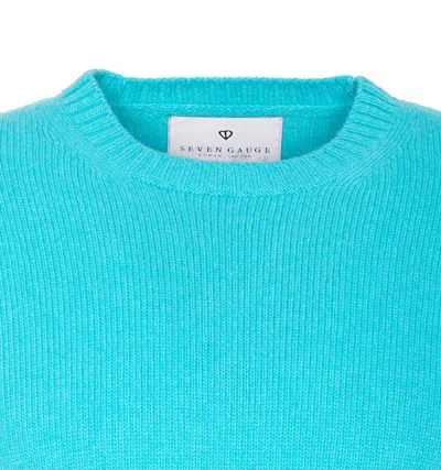 Seven Gauge Crew-neck Long-sleeves Sweater In Blue