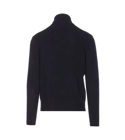 Seven Gauge Turtleneck Jumper In Black