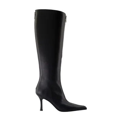 Alexander Wang 85mm Vera Zip-detail Pointed-toe Boots In Black