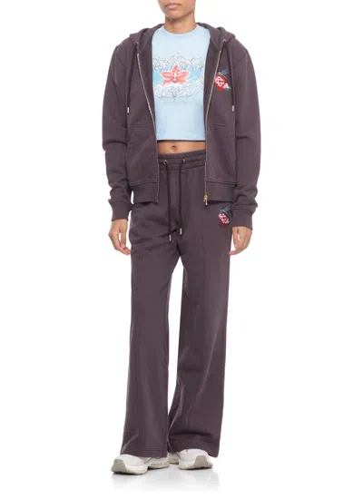 Casablanca Hooded Sweatshirt With Drawstring And Pockets In Purple