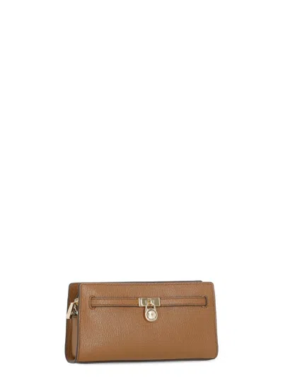 Michael Kors Hamilton Small Leather Convertible Crossbody In Brown