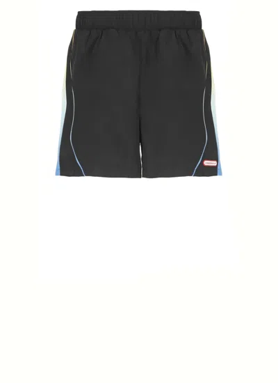 Casablanca Football Windbreaker Shorts In Black