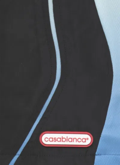 Casablanca Football Windbreaker Shorts In Black