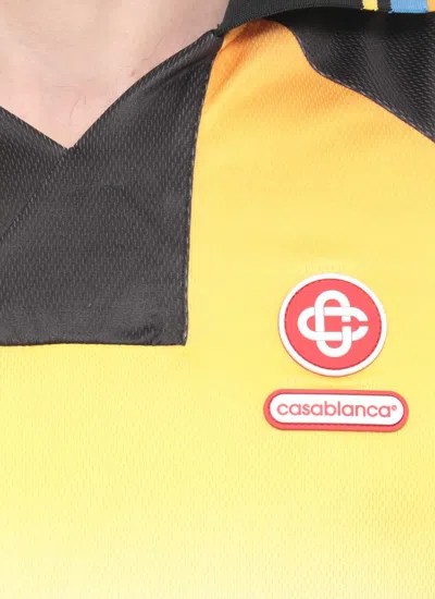 Casablanca Gradient Patterned Crewneck Sweater With Polo Collar In Multi