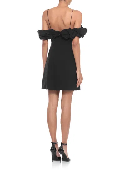 Rotate Birger Christensen Rotate Birgerchristensen Crepe A-line Mini Dress In Black