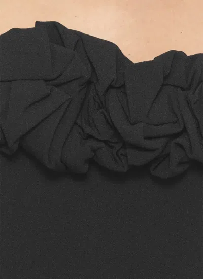 Rotate Birger Christensen Rotate Birgerchristensen Crepe A-line Mini Dress In Black