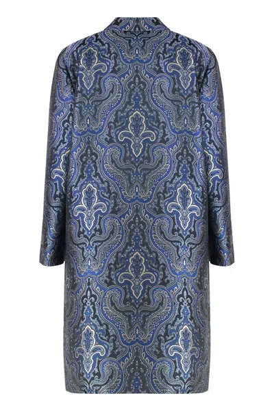 Carlotta Canepa Patterned-jacquard Single-breasted Coat In Multi