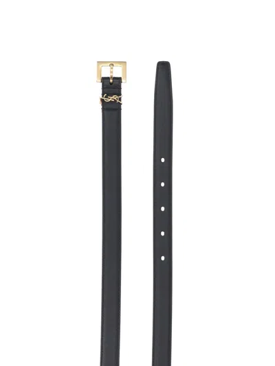 Saint Laurent Medium Cassandre Belt In Black