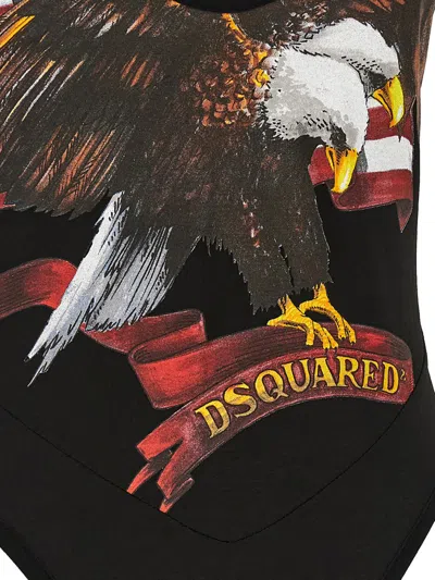 Dsquared2 Better Racerback Graphic Bodysuit In Multi