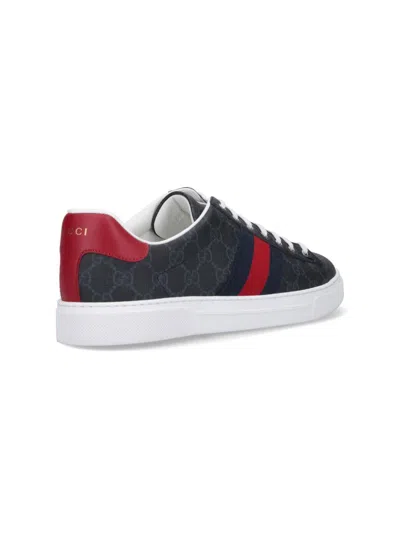Gucci Ace Style Sneakers With Signature Web Detailing In Black