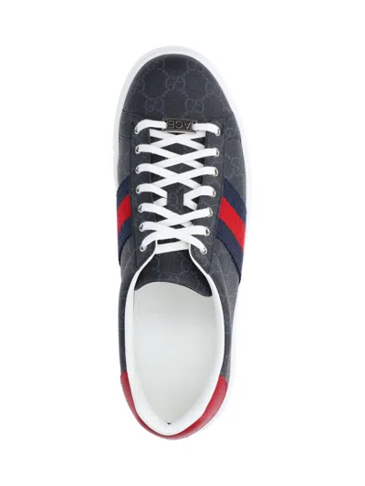 Gucci Ace Style Sneakers With Signature Web Detailing In Black