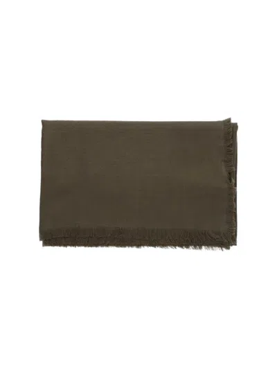 Gucci Luxurious Scarf Featuring Fringed Edges In Green