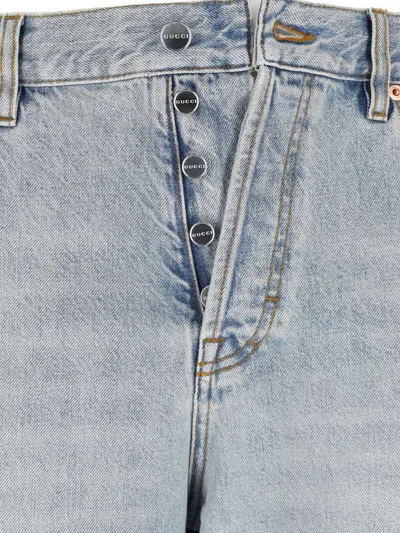 Gucci Tailored Trousers Featuring Patchwork Design In Blue