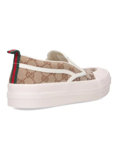 Gucci Monogram Pattern Low Top Sneakers With Pull Tab In Multi