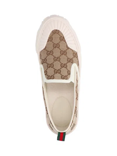 Gucci Monogram Pattern Low Top Sneakers With Pull Tab In Multi