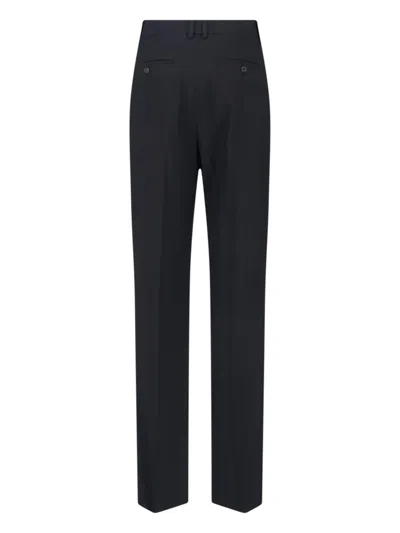 Saint Laurent Straight Trousers With Pleats And Pockets In Black