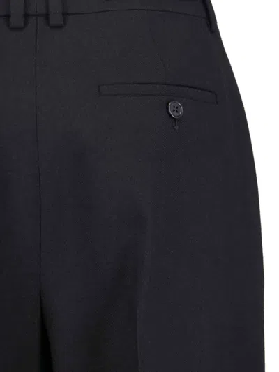 Saint Laurent Straight Trousers With Pleats And Pockets In Black