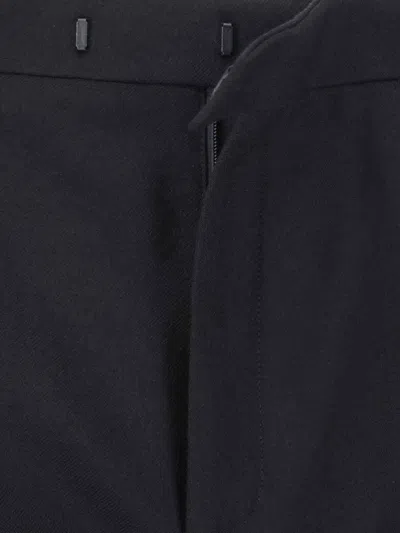 Saint Laurent Straight Trousers With Pleats And Pockets In Black