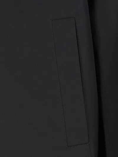 Gucci Men Black Jacket With Classic Collar And Web Motif On The Waist In Cotton Man In Black